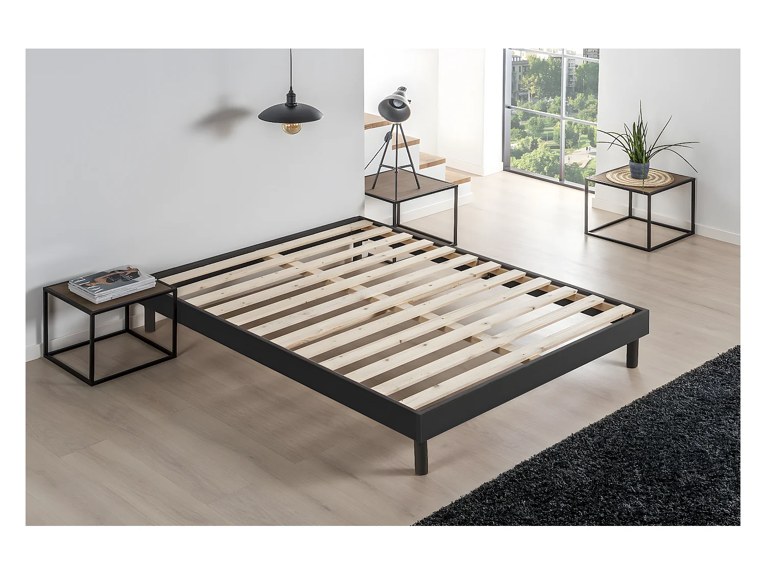 Sommier à lattes Easy Kit 140x190cm Anthracite