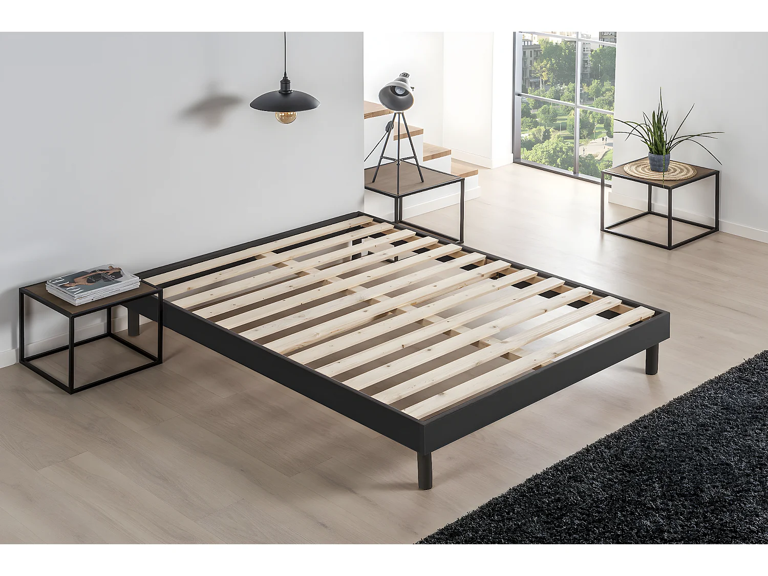 Sommier à lattes Easy Kit 140x190cm Anthracite