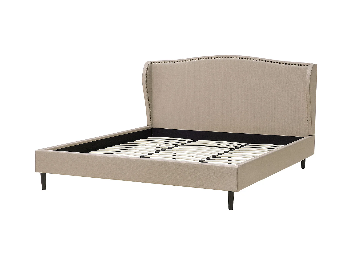 Lit avec sommier Tissu COLMAR 180 x 200 cm Beige sable