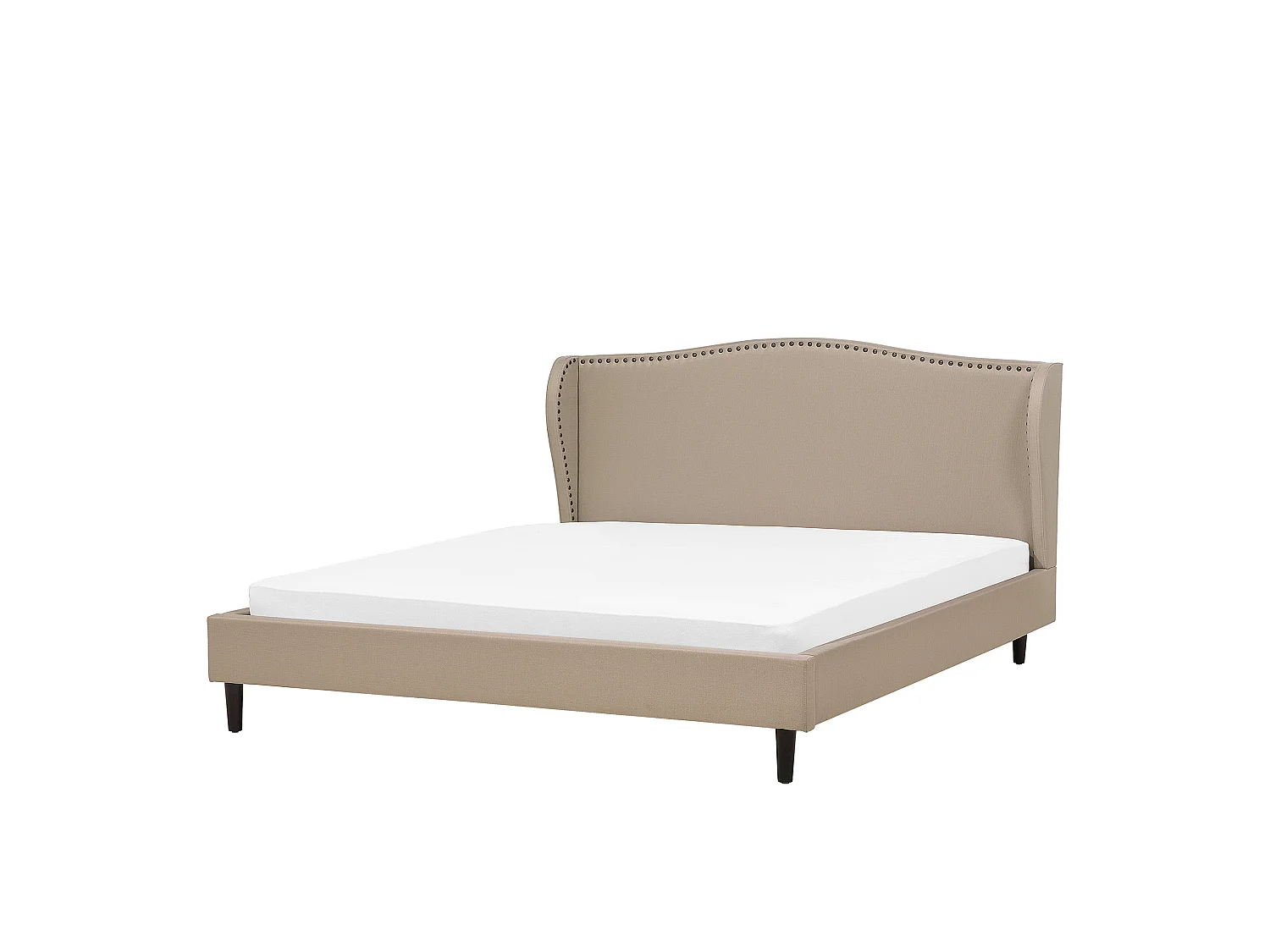 Lit avec sommier Tissu COLMAR 160 x 200 cm Beige sable