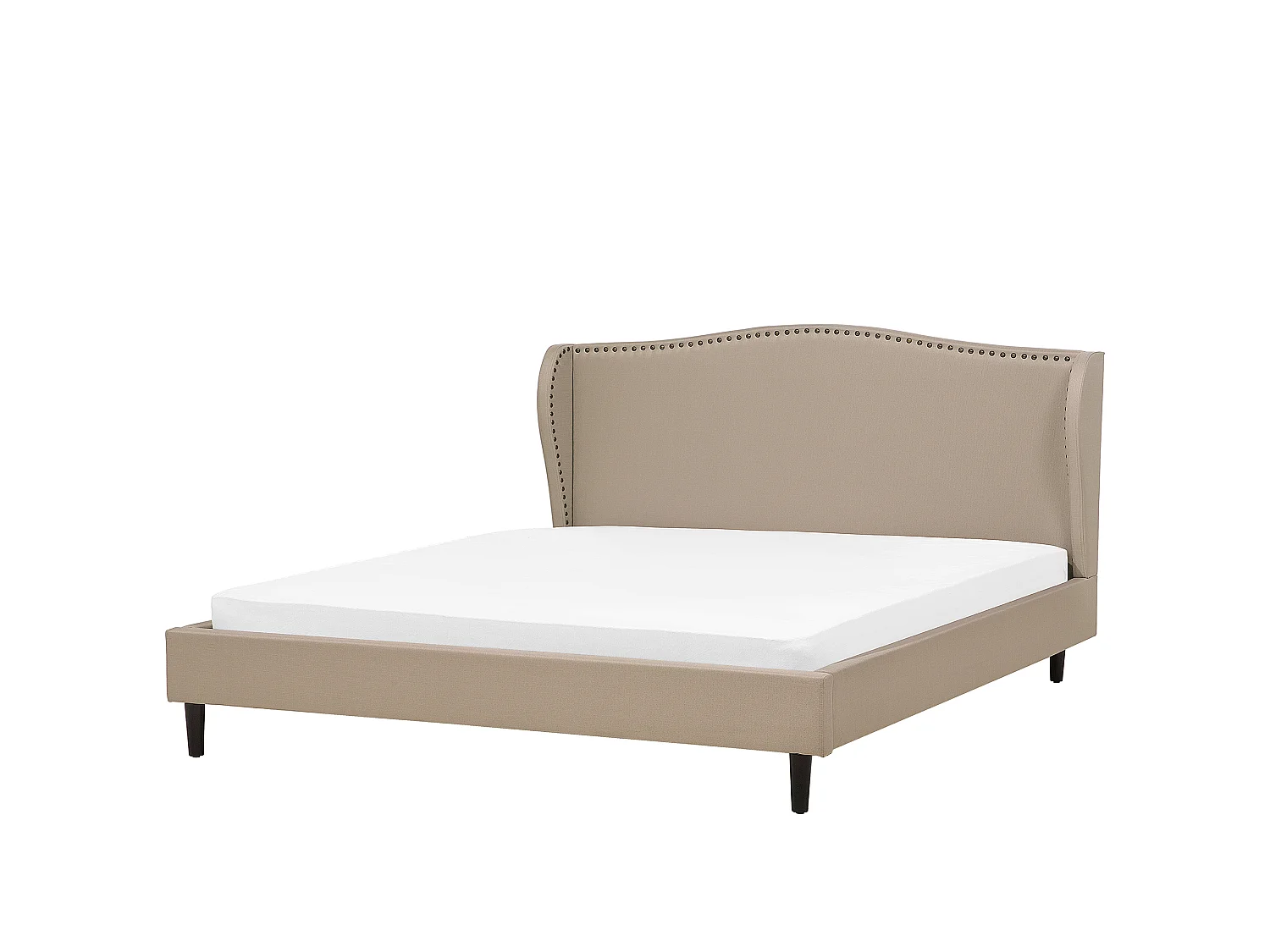 Lit avec sommier Tissu COLMAR 160 x 200 cm Beige sable