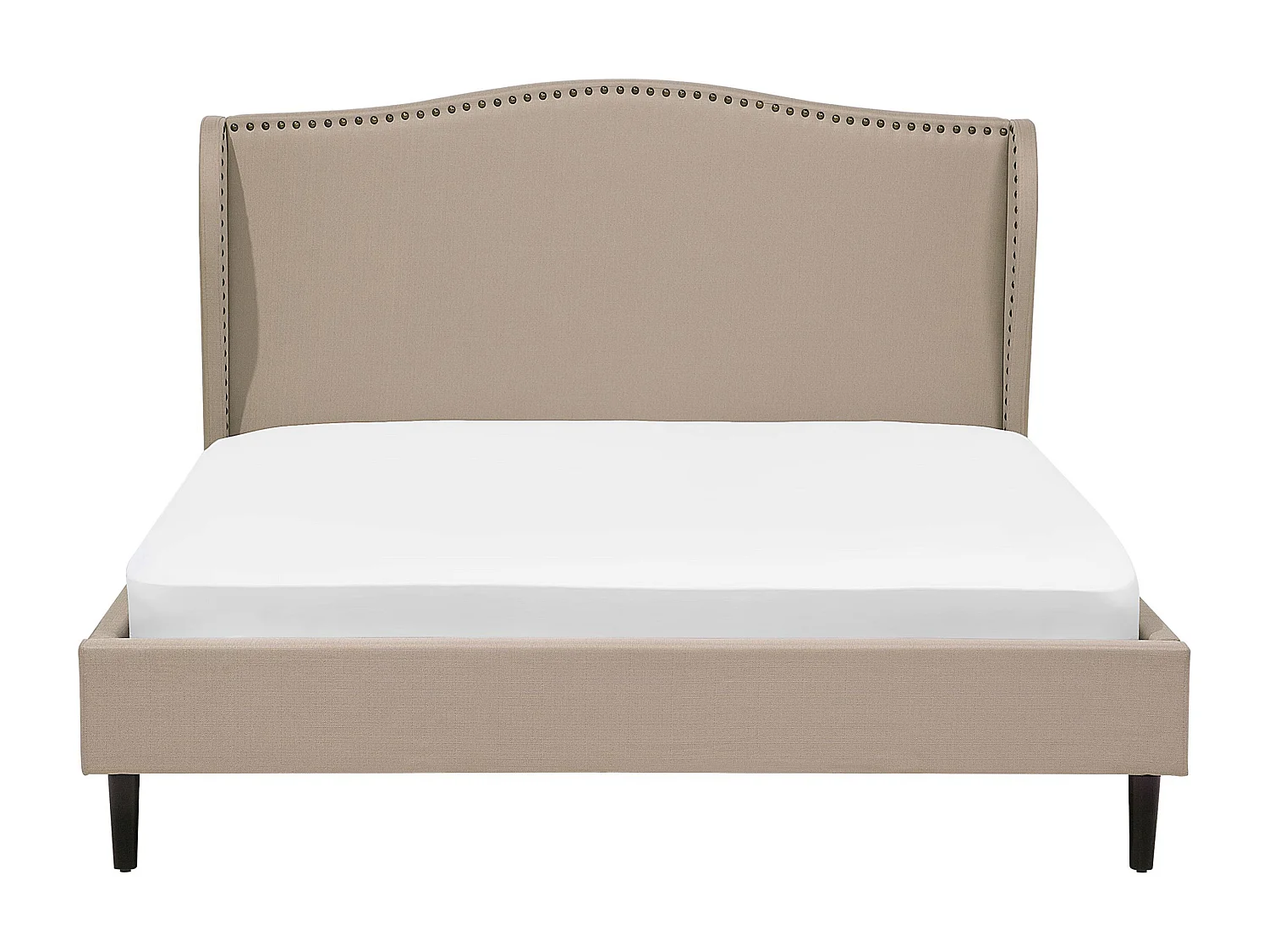 Lit avec sommier Tissu COLMAR 160 x 200 cm Beige sable