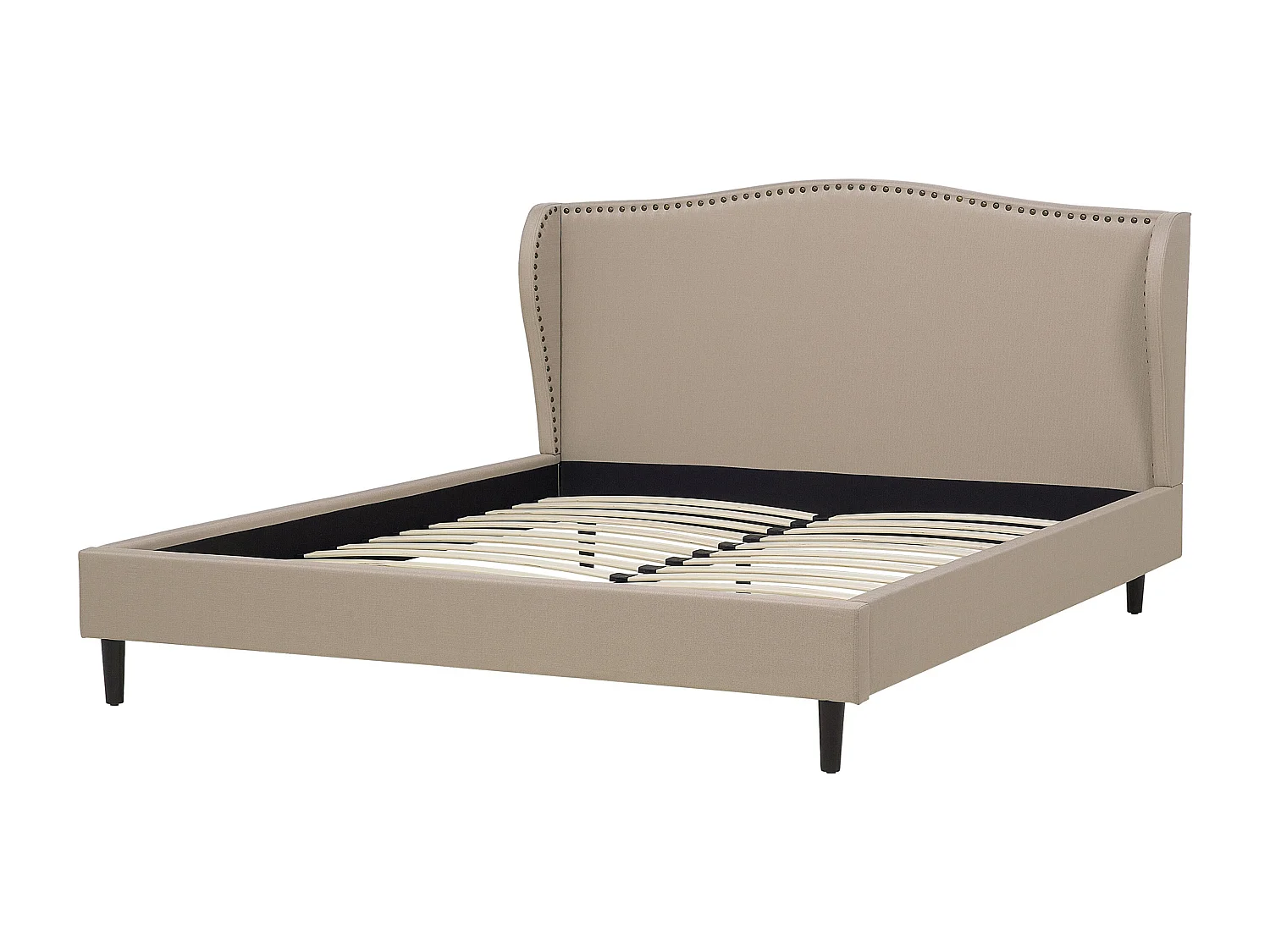 Lit avec sommier Tissu COLMAR 160 x 200 cm Beige sable