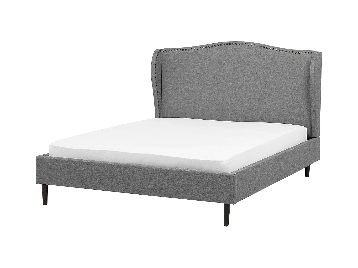 Lit avec sommier Tissu COLMAR 140 x 200 cm Gris