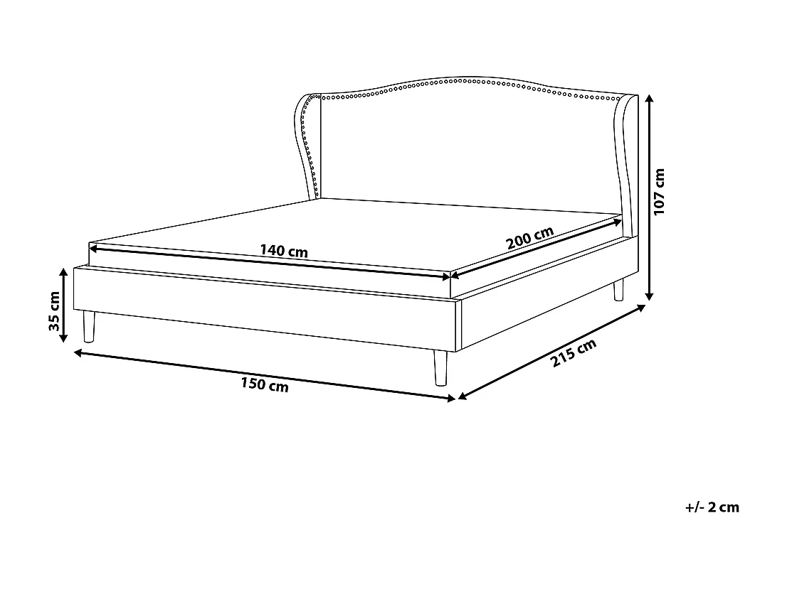 Polsterbett Doppelbett Ehebett 140x200 Grau Leinenoptik mit Kopfteil Lattenrost