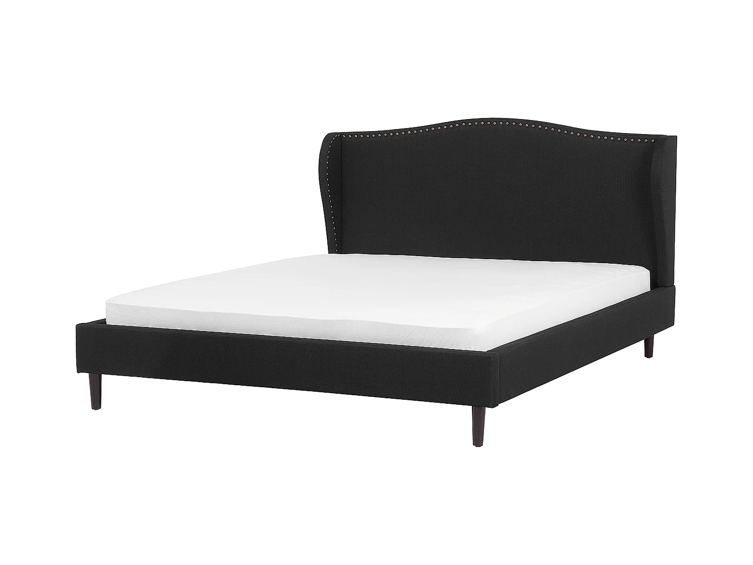 Lit avec sommier Tissu COLMAR 180 x 200 cm Noir