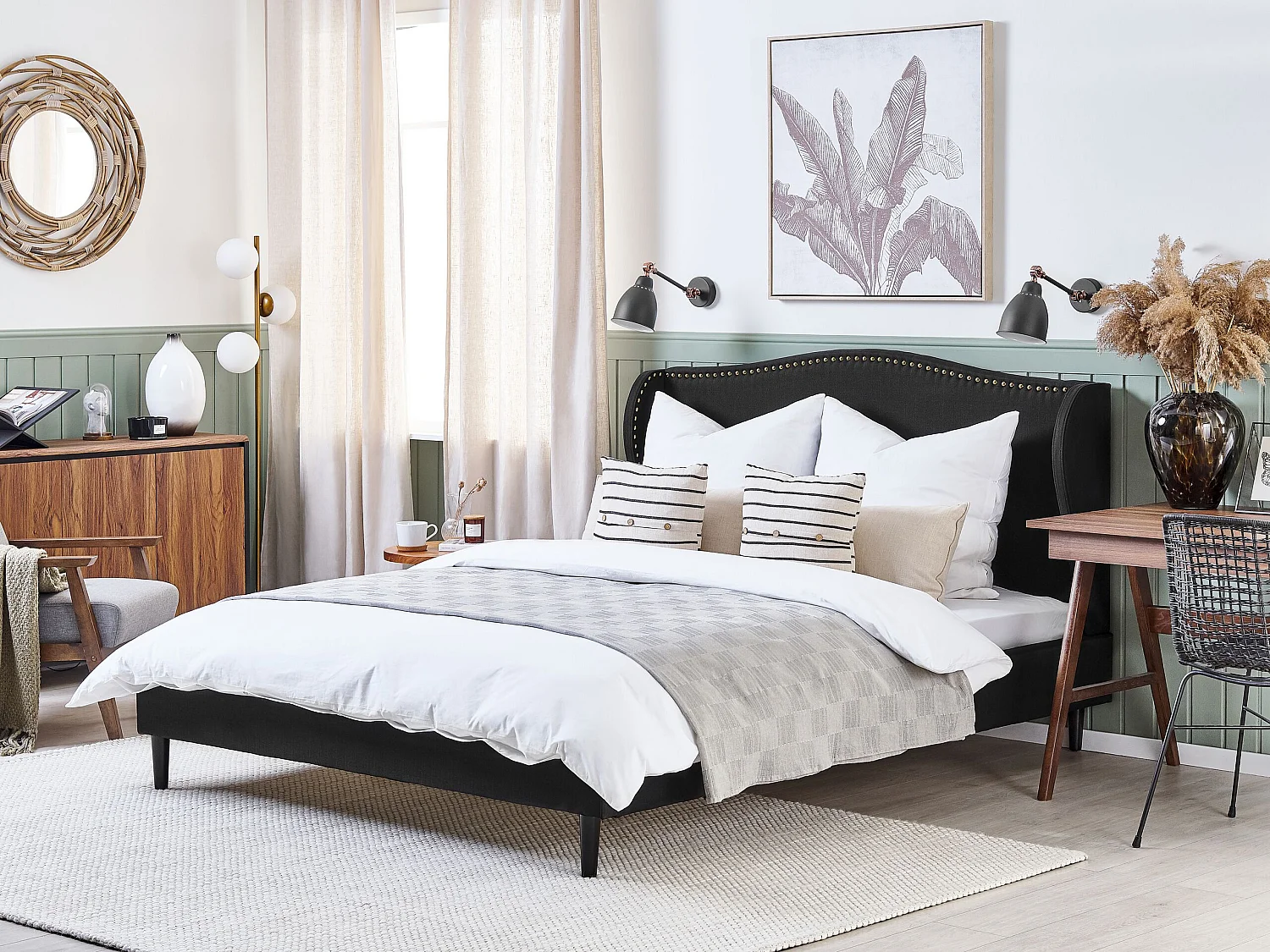 Bed Stof COLMAR 180 x 200 cm Zwart