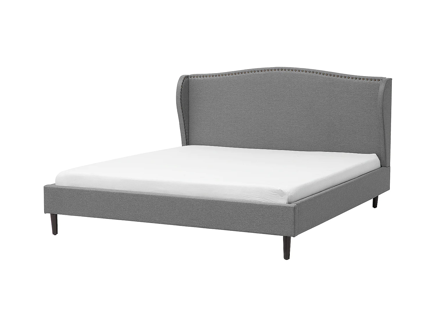 Lit avec sommier Tissu COLMAR 180 x 200 cm Gris