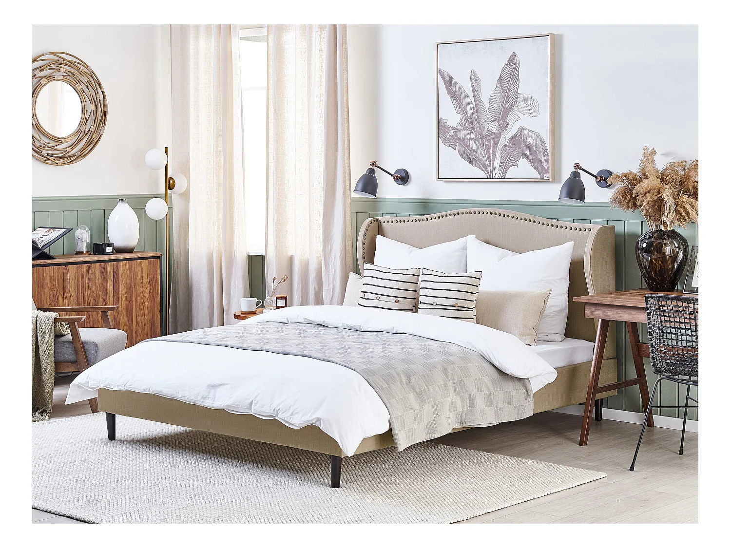 Bed Stof COLMAR 140 x 200 cm Zandbeige