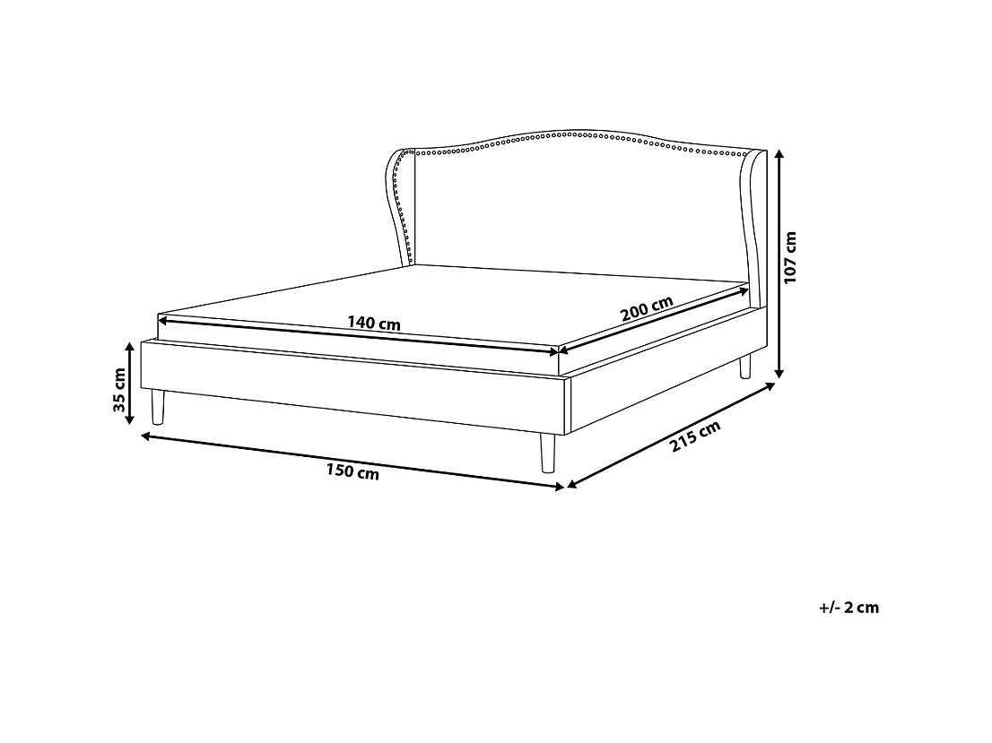 Bed Stof COLMAR 140 x 200 cm Zandbeige