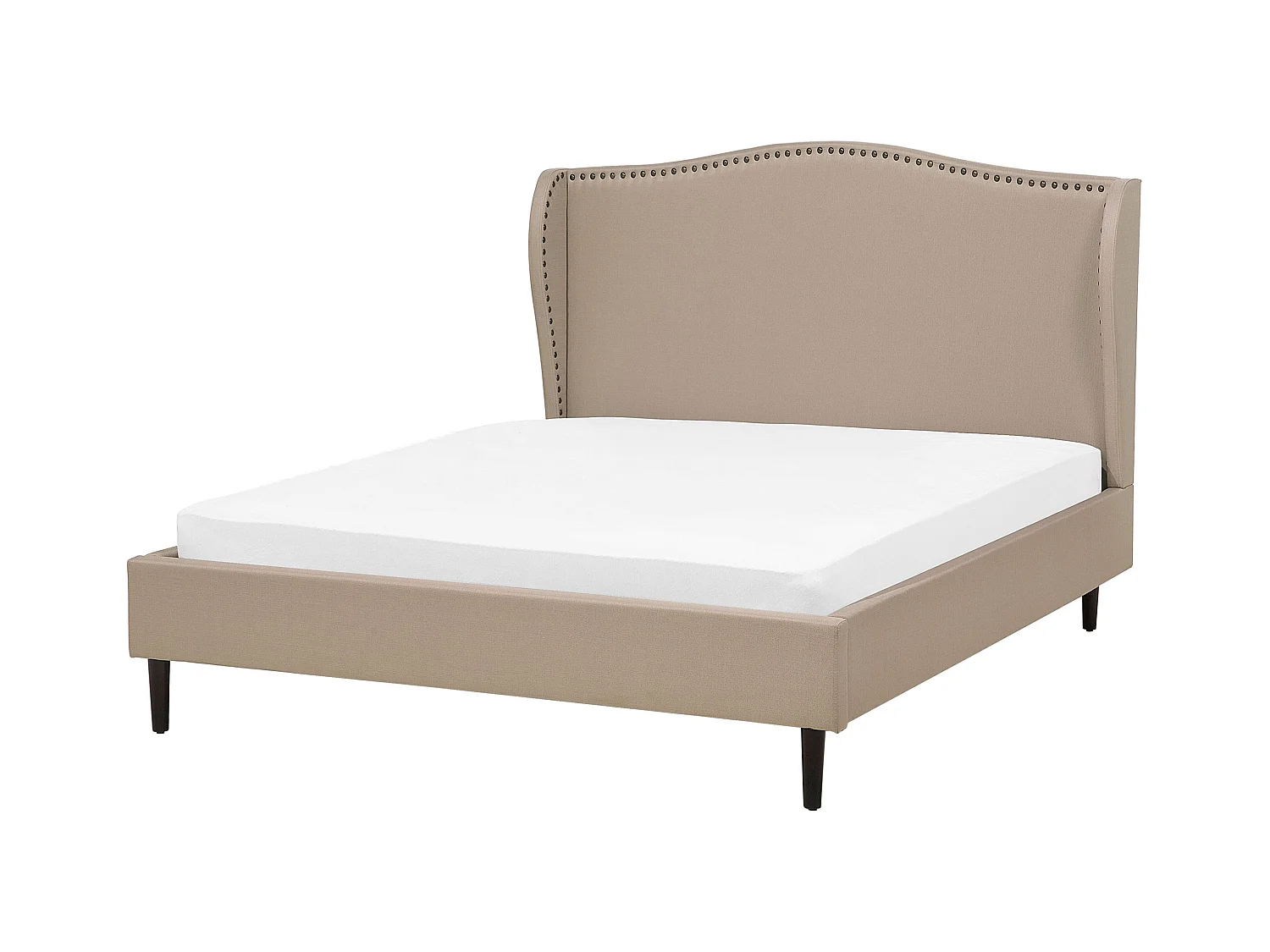 Lit avec sommier Tissu COLMAR 140 x 200 cm Beige sable