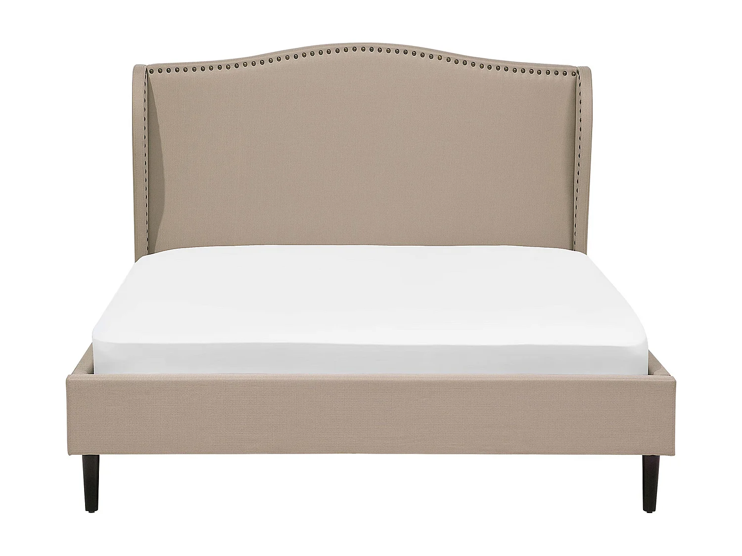 Lit avec sommier Tissu COLMAR 140 x 200 cm Beige sable