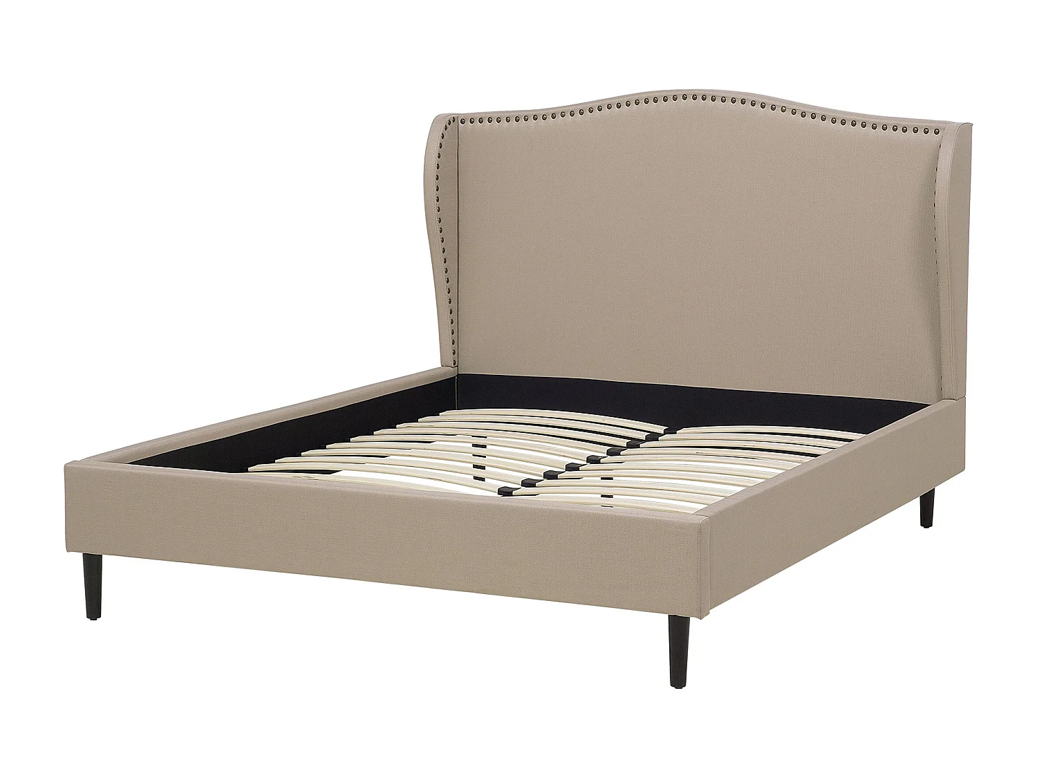 Lit avec sommier Tissu COLMAR 140 x 200 cm Beige sable