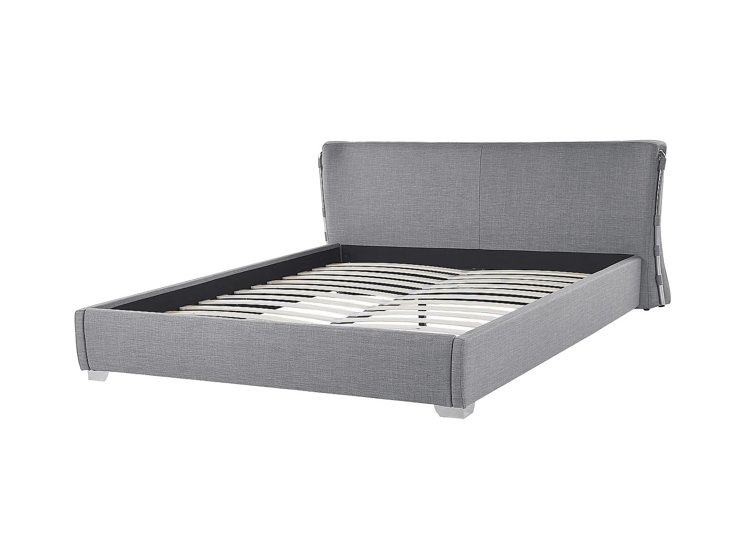 Lit avec sommier Tissu PARIS 160 x 200 cm Gris