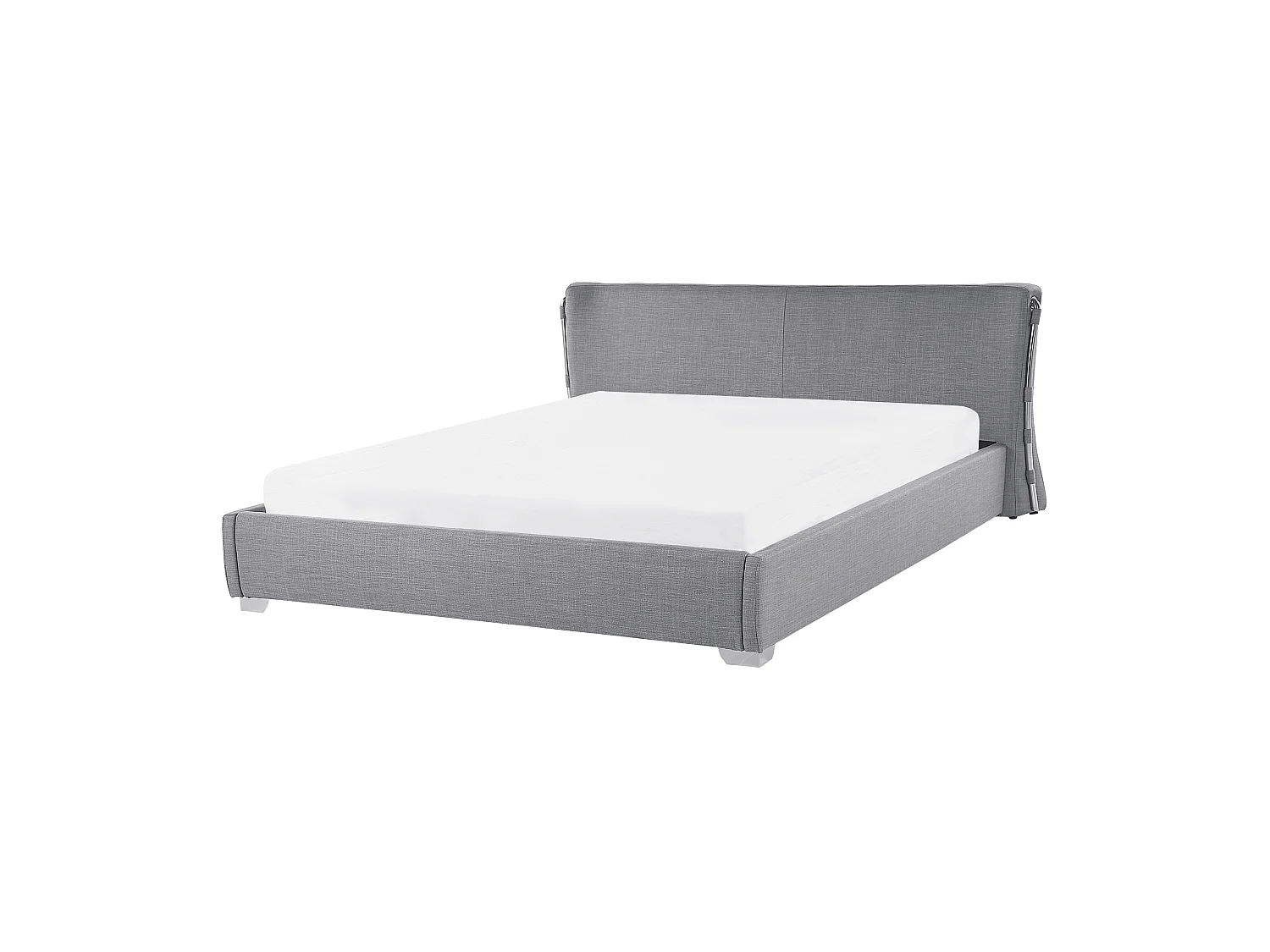 Lit avec sommier Tissu PARIS 160 x 200 cm Gris