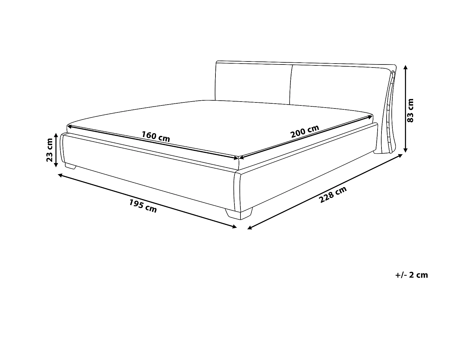 Lit avec sommier Tissu PARIS 160 x 200 cm Gris