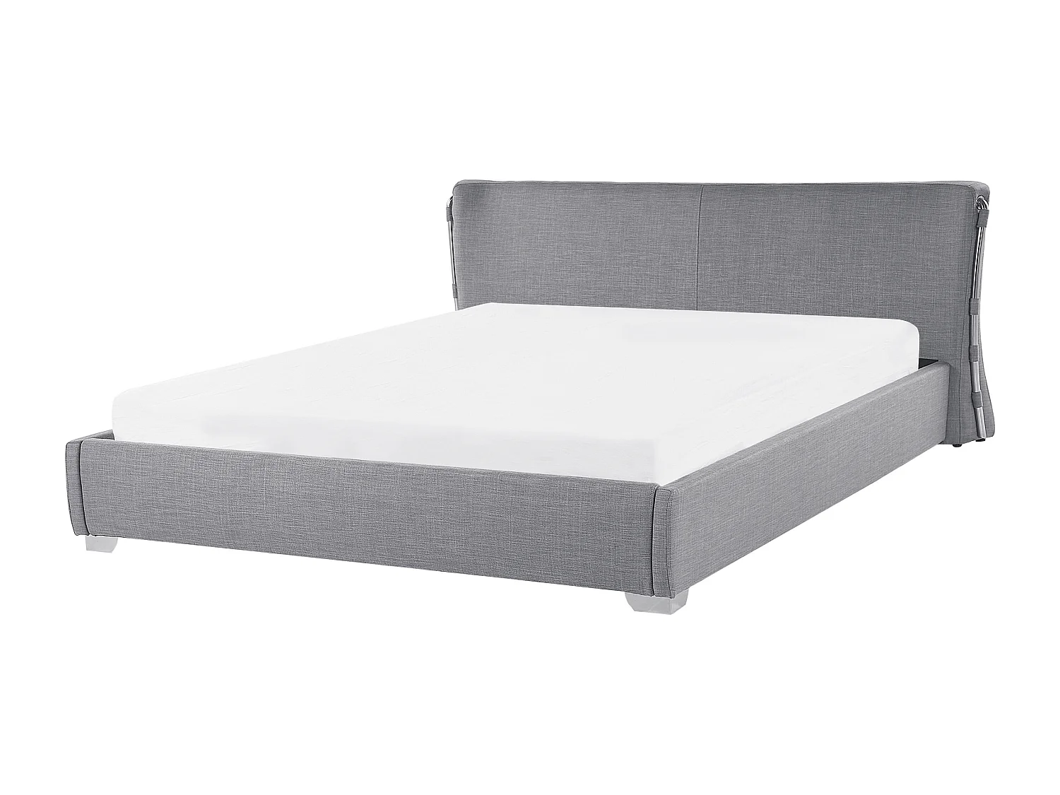 Lit avec sommier Tissu PARIS 160 x 200 cm Gris