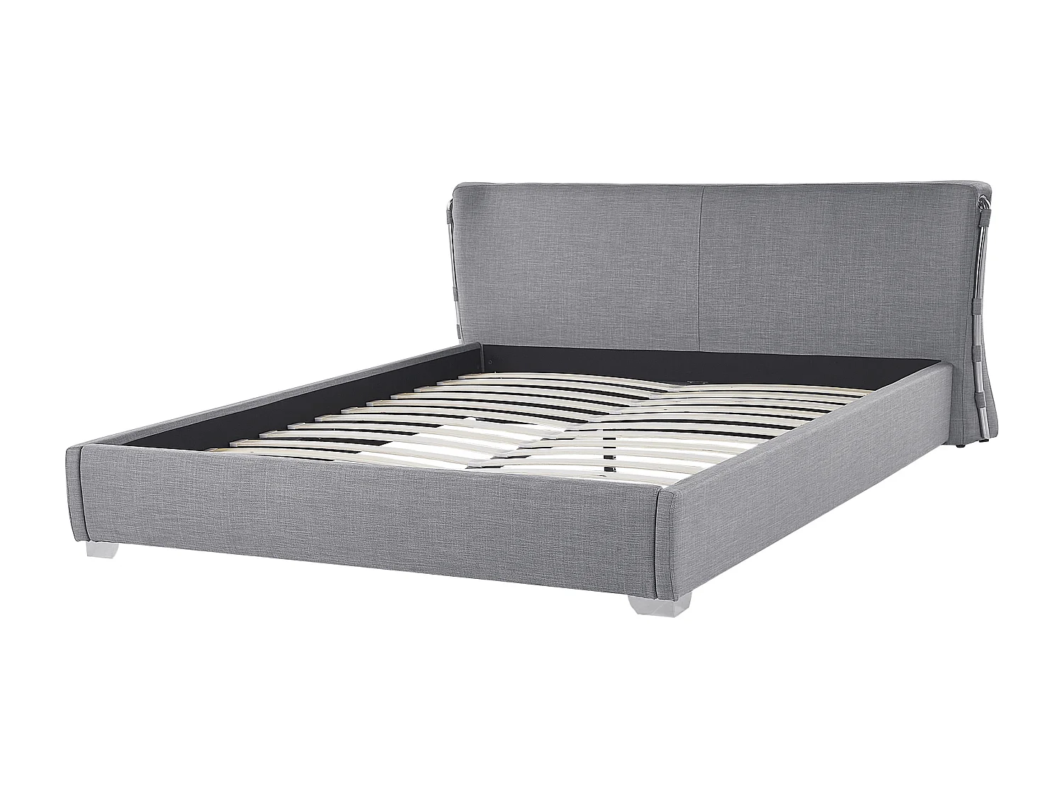 Lit avec sommier Tissu PARIS 160 x 200 cm Gris