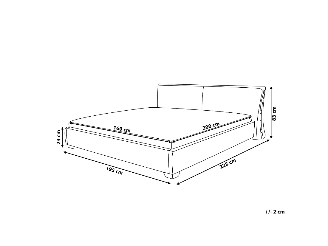 Lit avec sommier Tissu PARIS 160 x 200 cm Gris