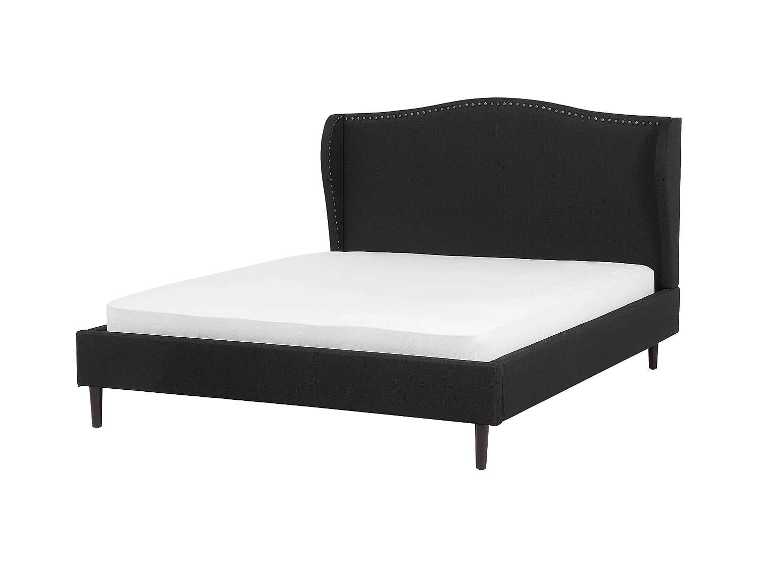 Lit avec sommier Tissu COLMAR 160 x 200 cm Noir