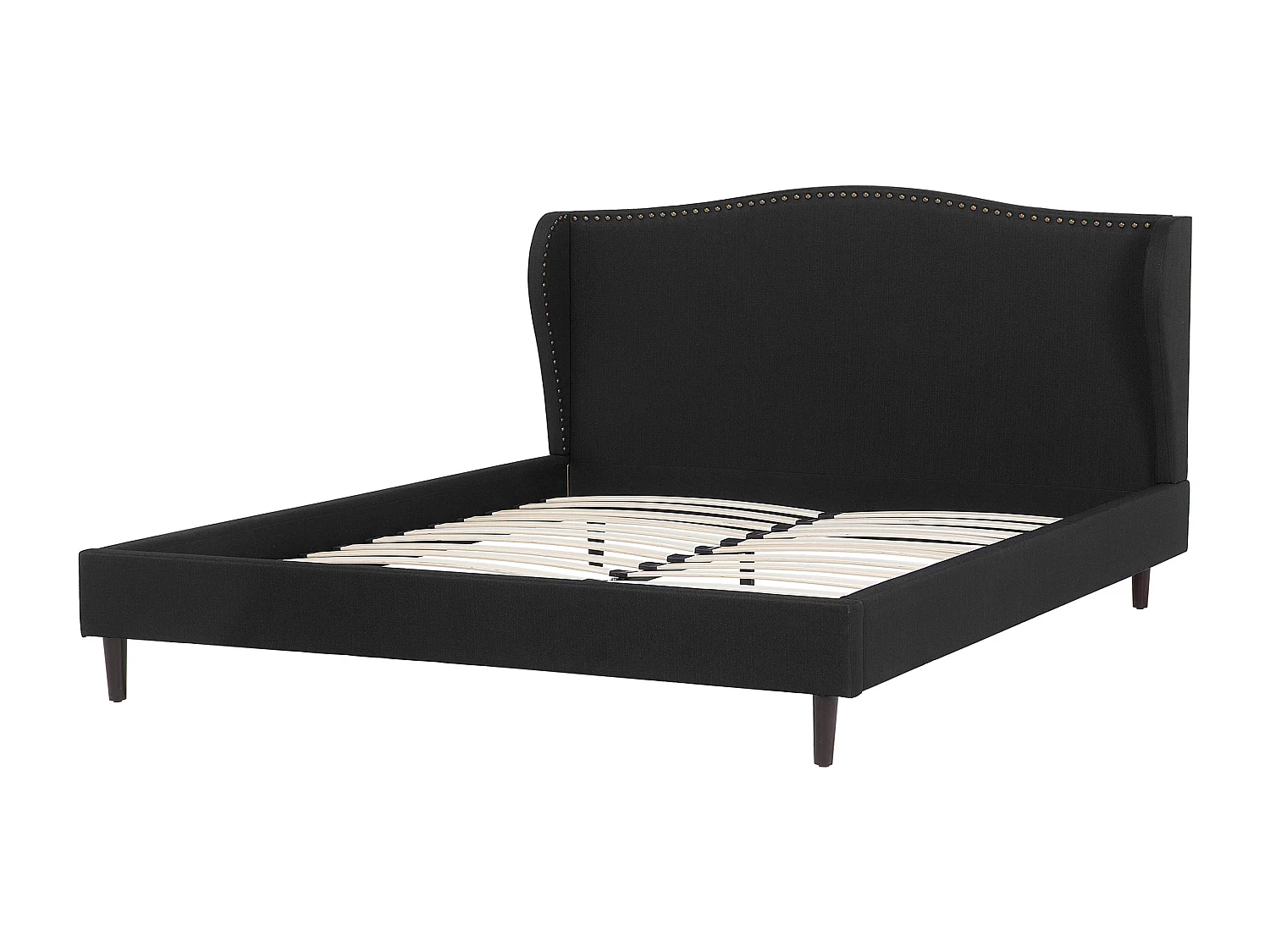 Lit avec sommier Tissu COLMAR 160 x 200 cm Noir