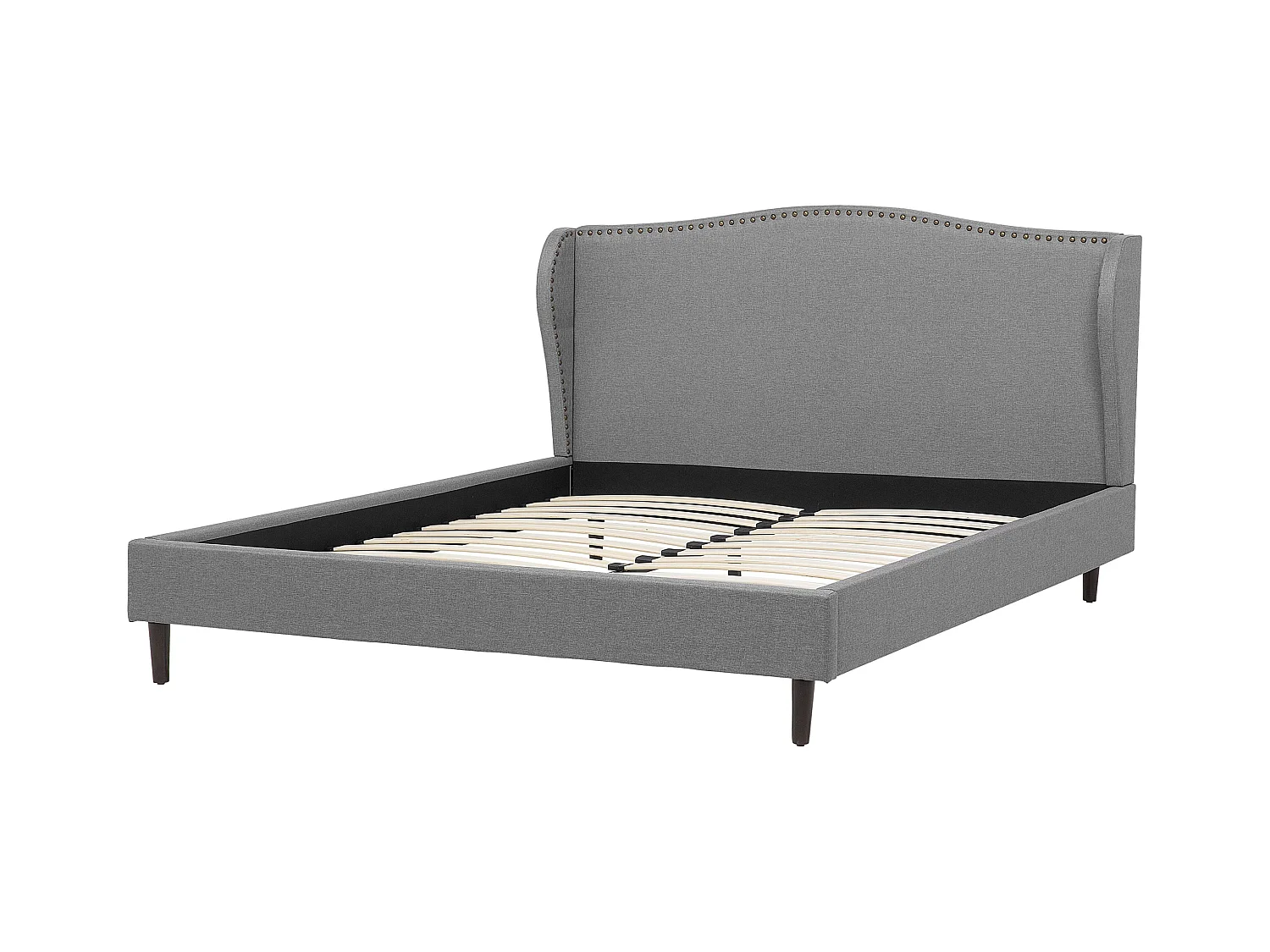 Lit avec sommier Tissu COLMAR 160 x 200 cm Gris