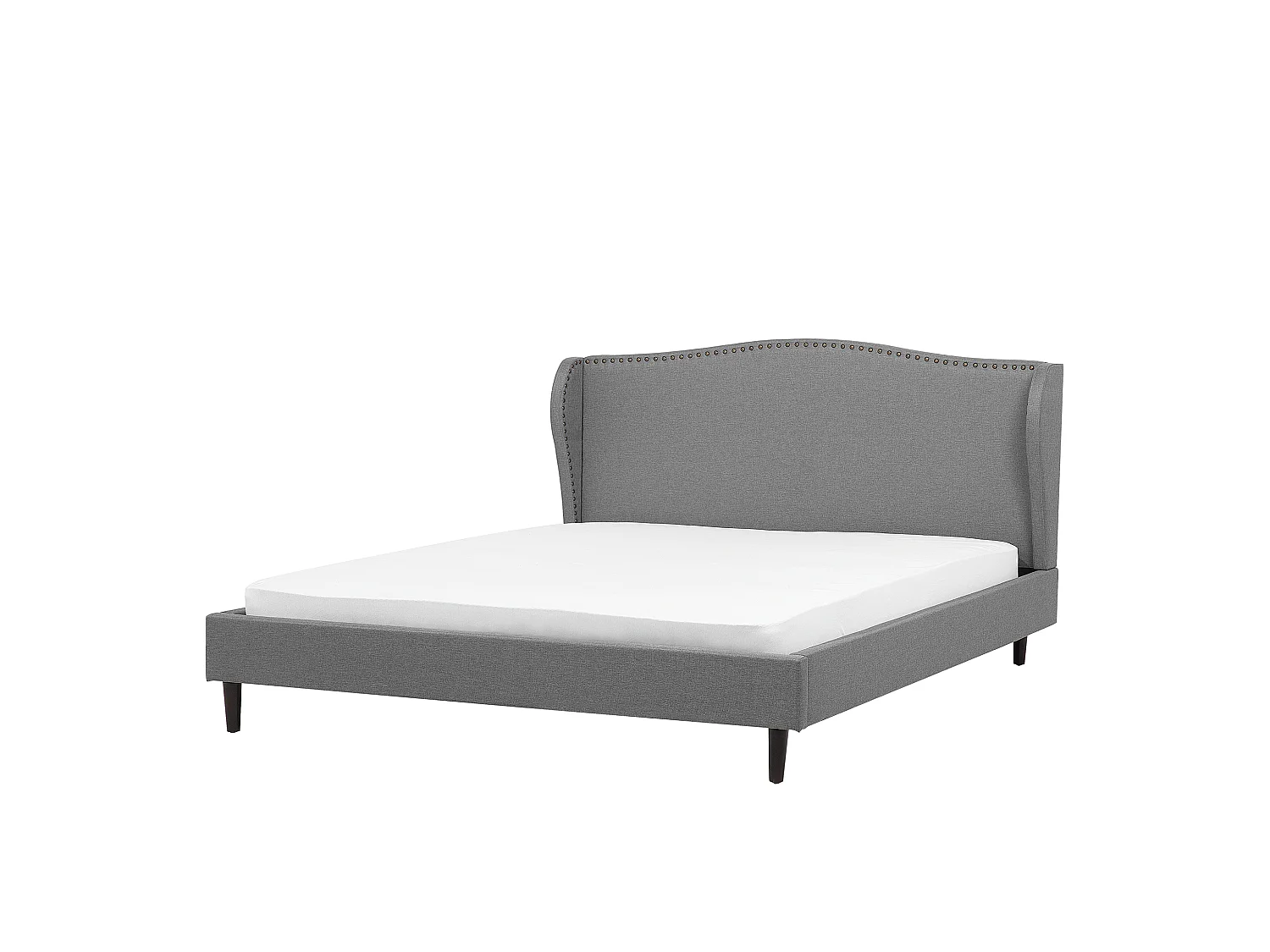 Lit avec sommier Tissu COLMAR 160 x 200 cm Gris