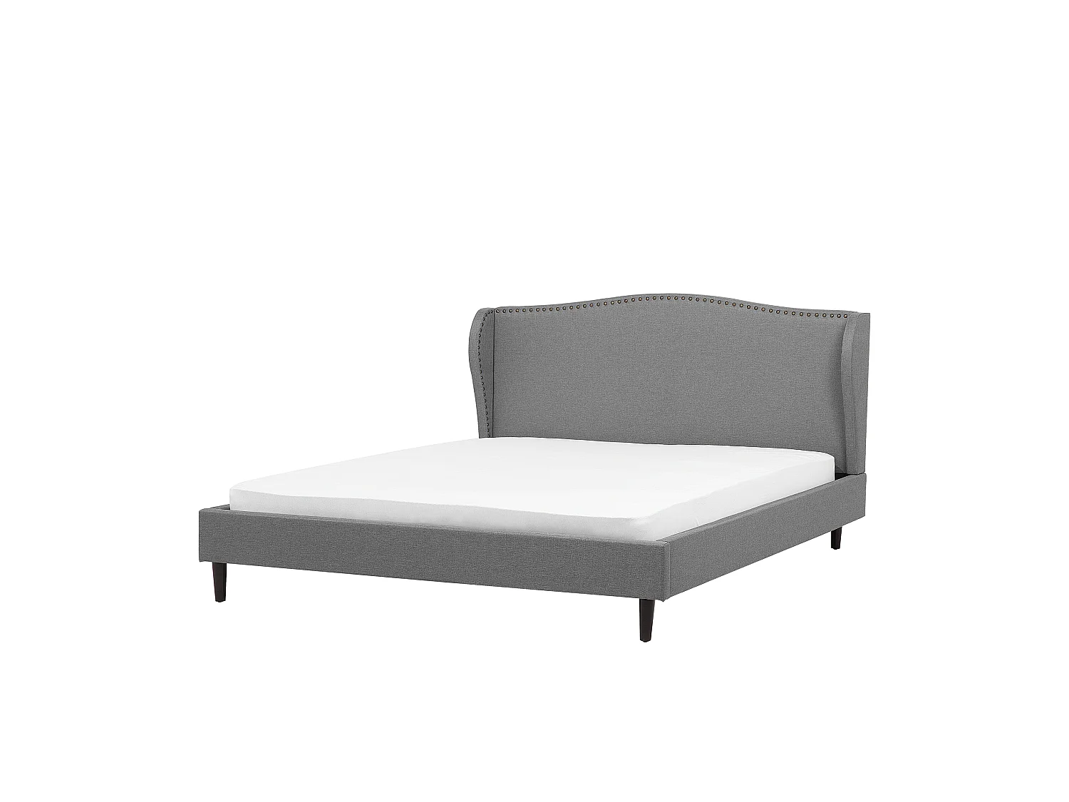 Lit avec sommier Tissu COLMAR 160 x 200 cm Gris