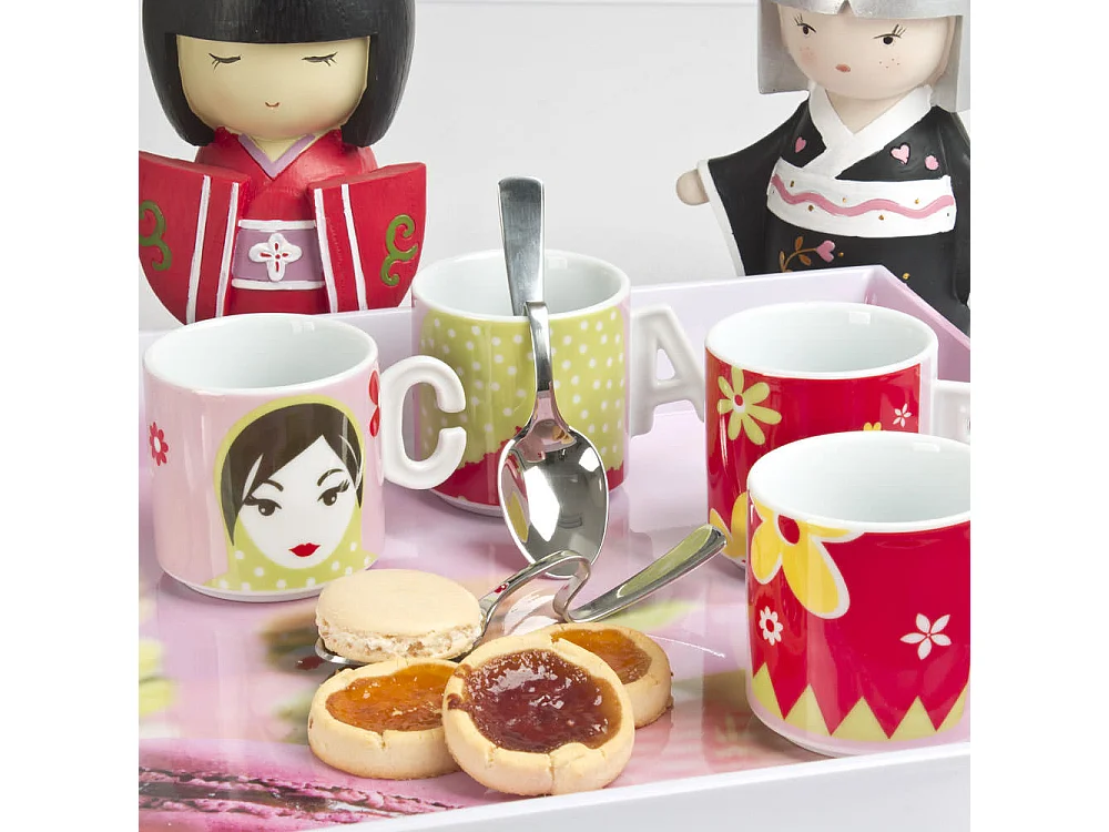 Coffret de 6 cuillères coudées carmil pour café ou cocktail