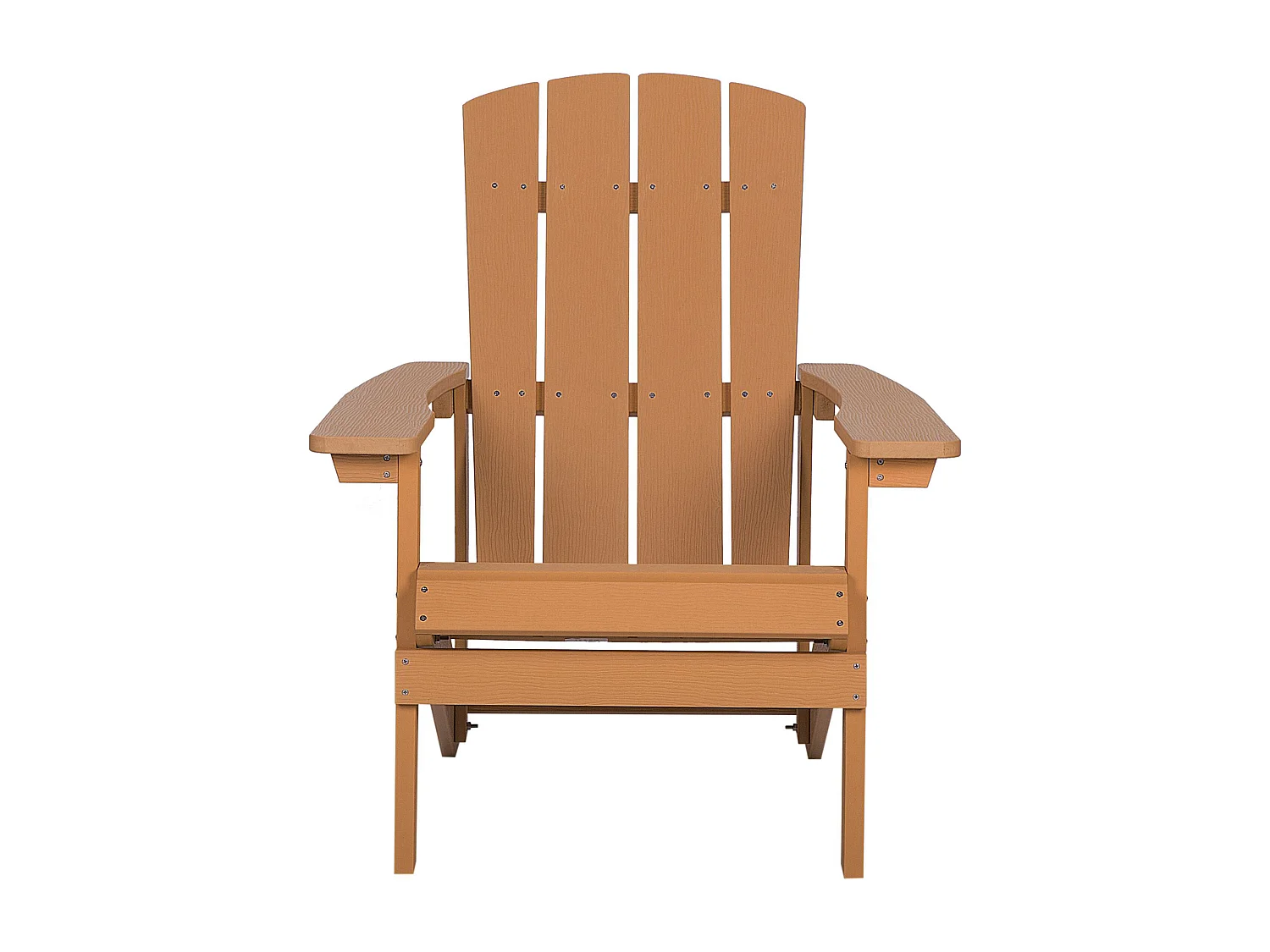 Moderner Muskoka Gartenstuhl Kunstholz Hellbraun mit Hocker Armlehnen Adirondack