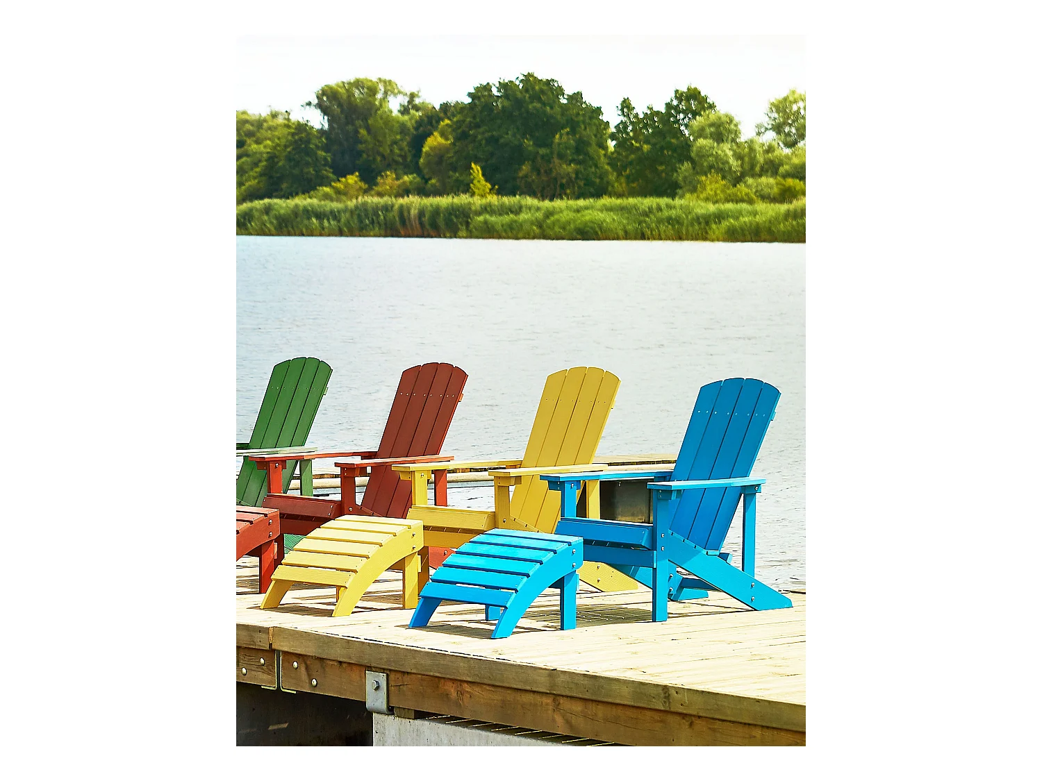 Tuinstoel ADIRONDACK Bewerkt hout Blauw