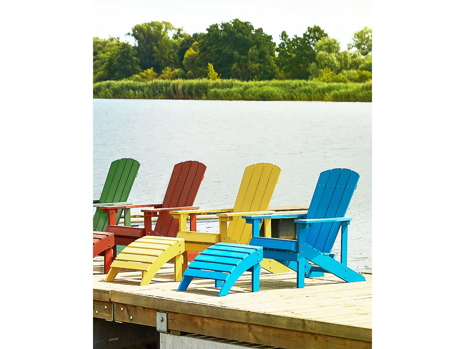 Tuinstoel ADIRONDACK Bewerkt hout Blauw