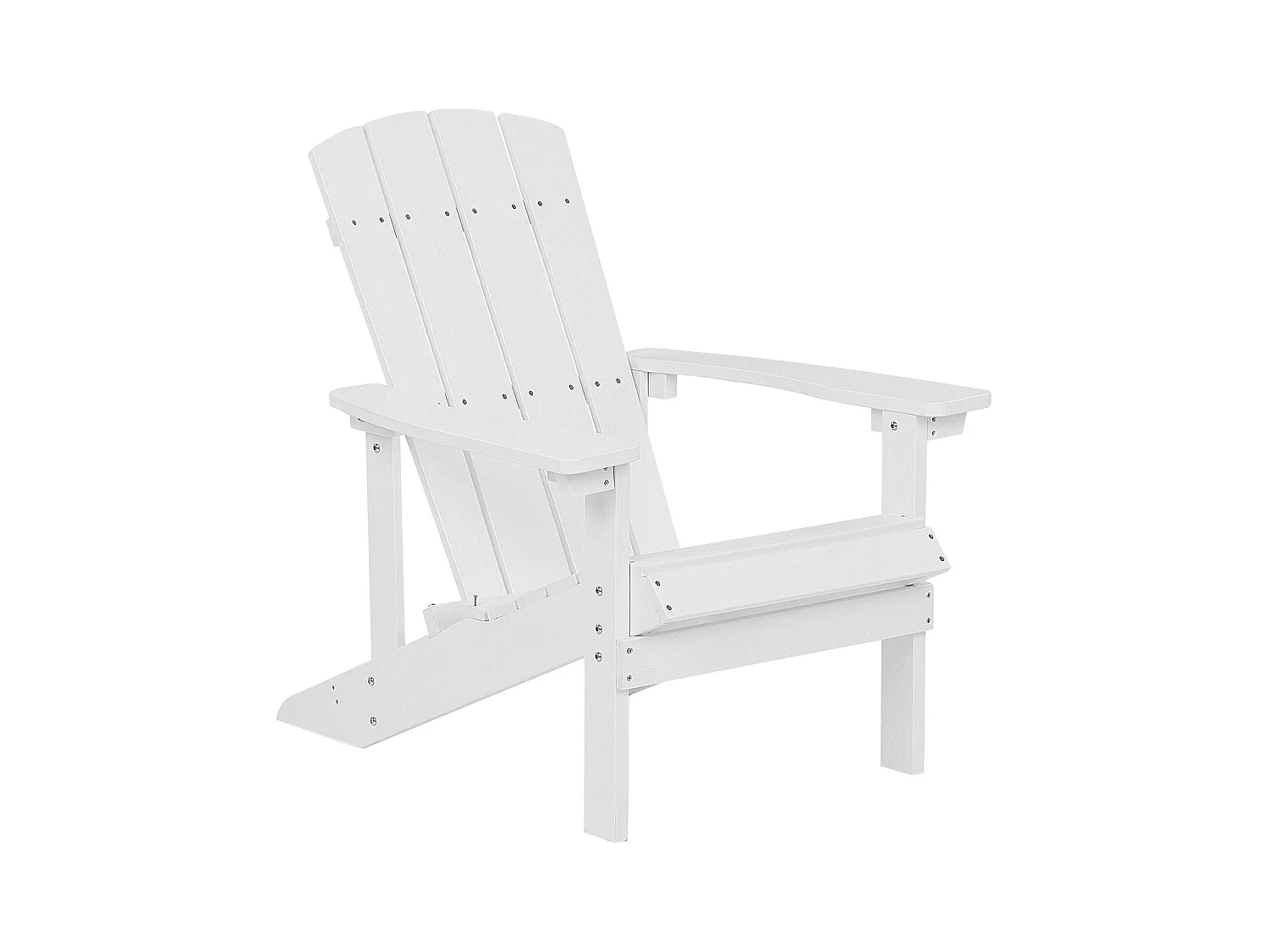 Moderner Muskoka Gartenstuhl Kunstholz Weiß mit Hocker Armlehnen Adirondack