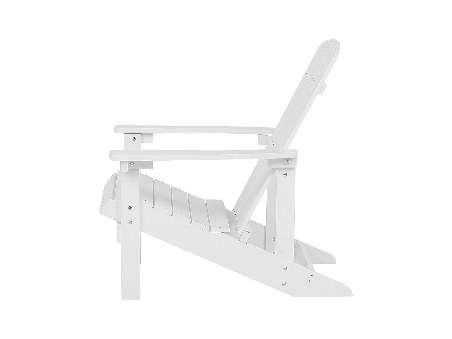 Moderner Muskoka Gartenstuhl Kunstholz Weiß mit Hocker Armlehnen Adirondack