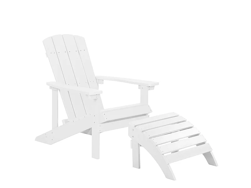 Sedia da giardino ADIRONDACK con poggiapiedi Bianco