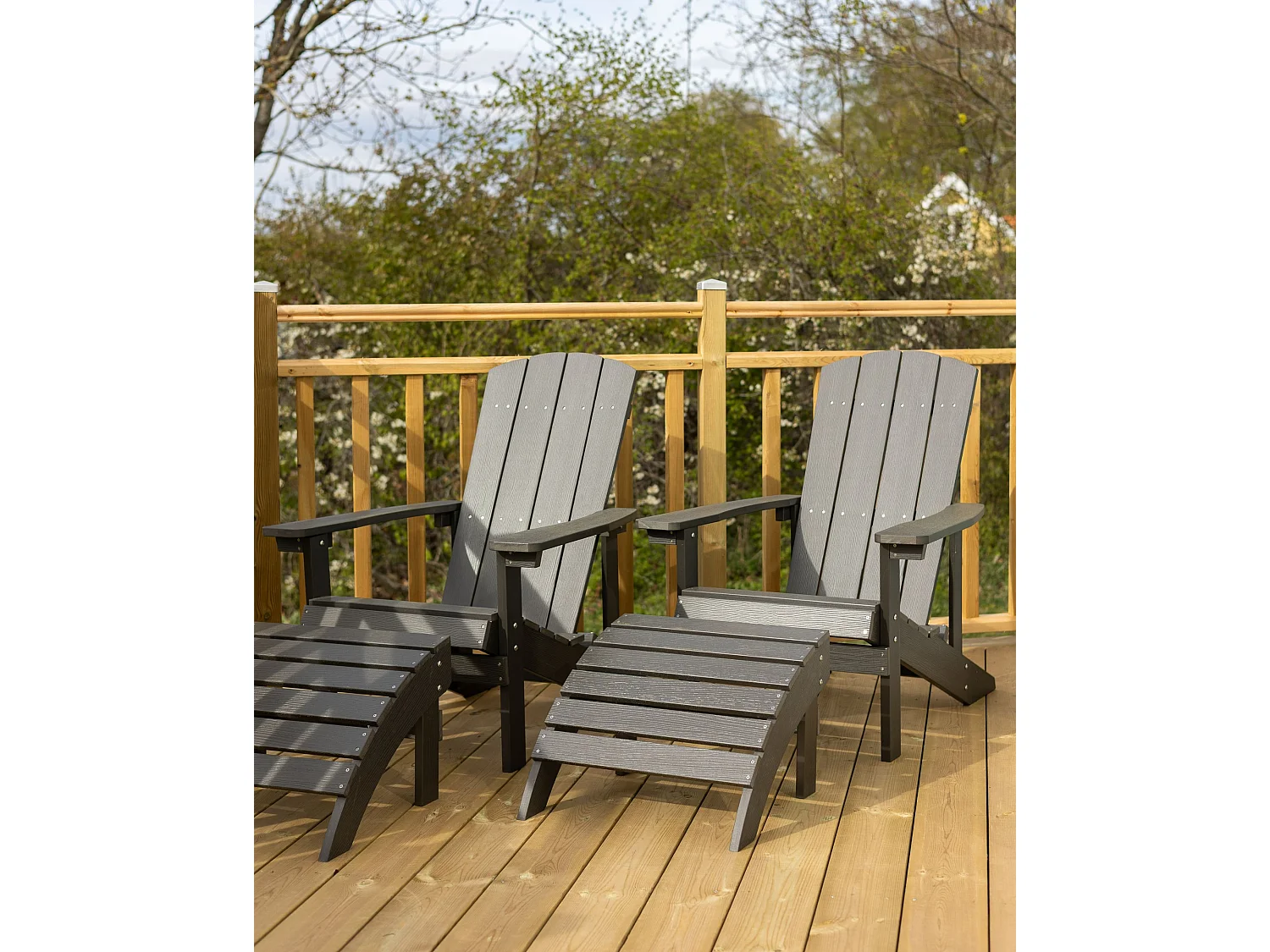 Chaise de jardin ADIRONDACK Gris foncé