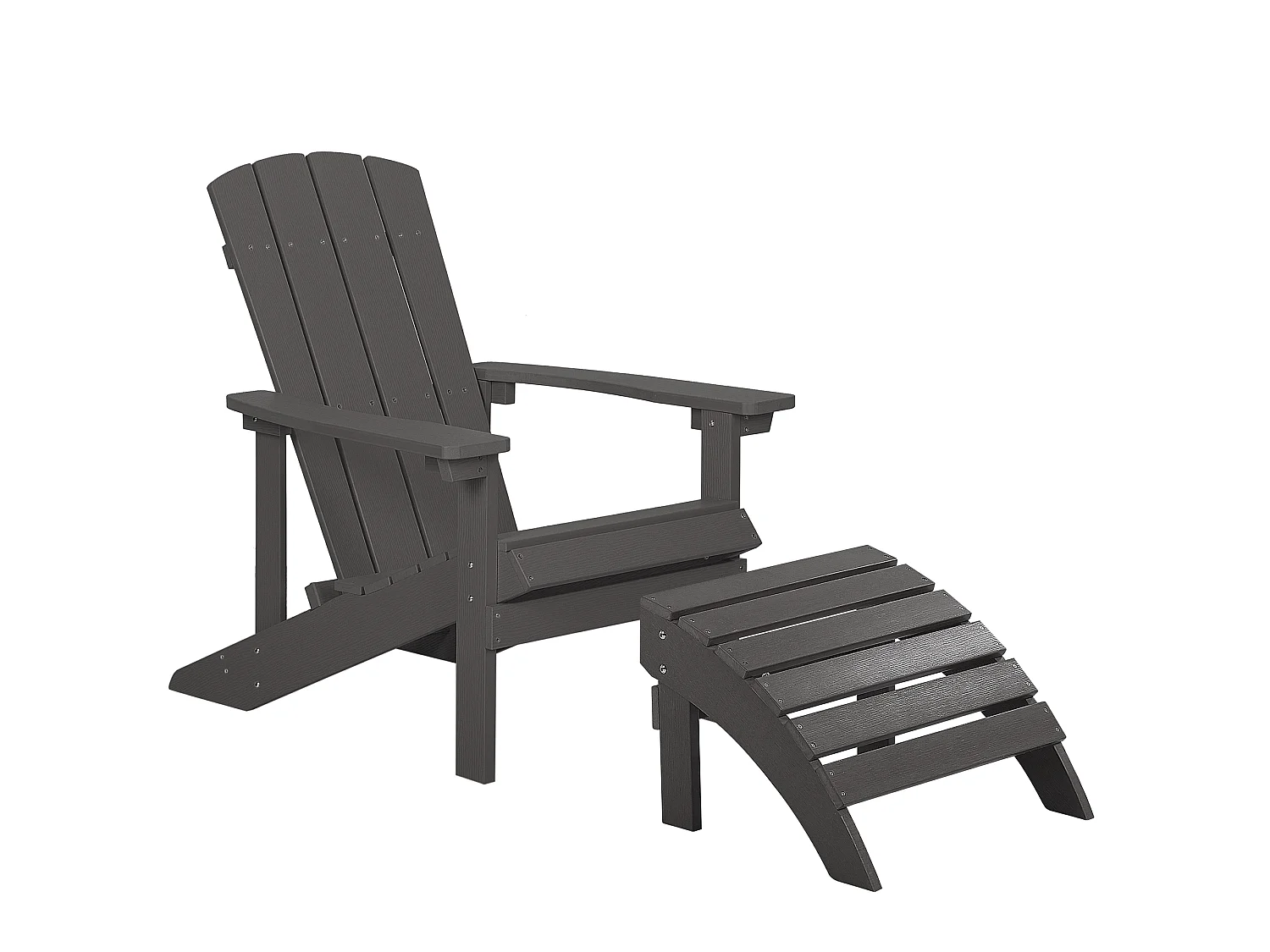 Tuinstoel ADIRONDACK met voetenbank Donkergrijs