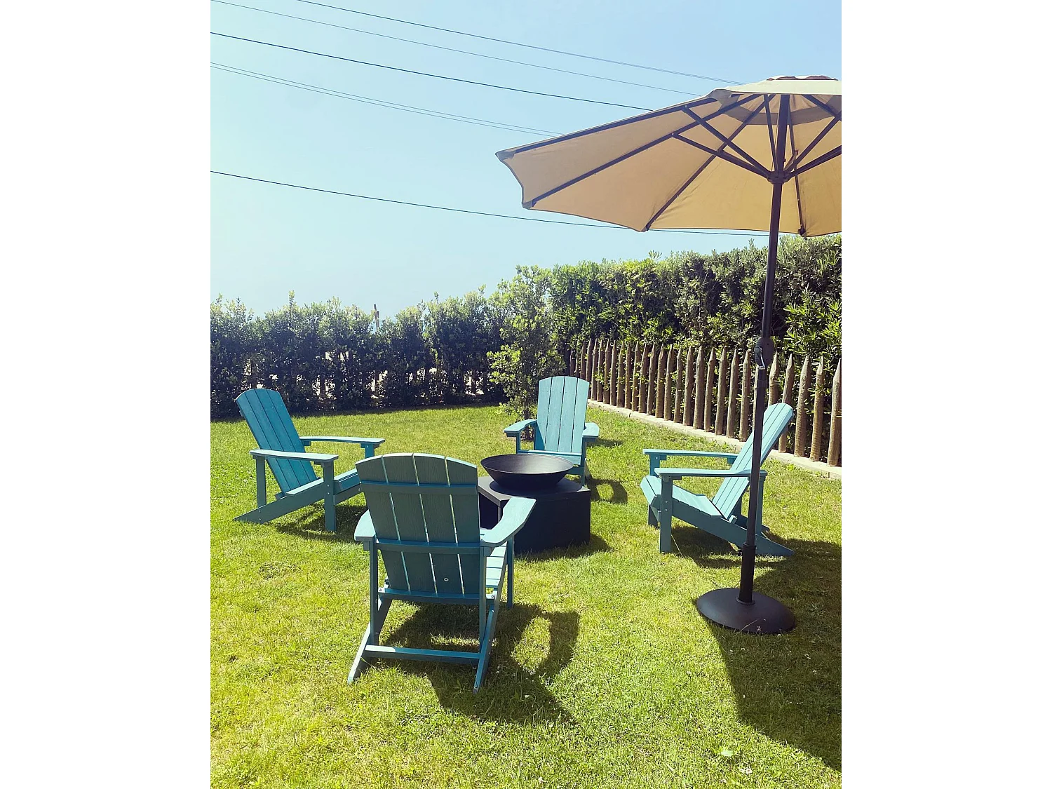 Chaise de jardin ADIRONDACK Turquoise