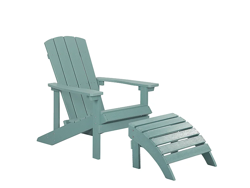 Sedia da giardino ADIRONDACK con poggiapiedi Turchese