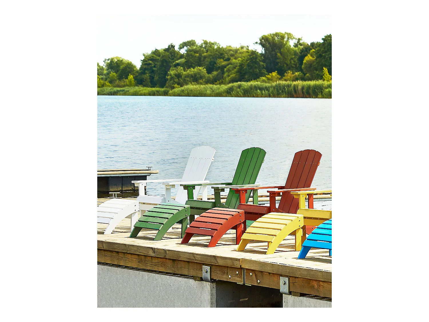 Sedia da giardino ADIRONDACK con poggiapiedi Verde