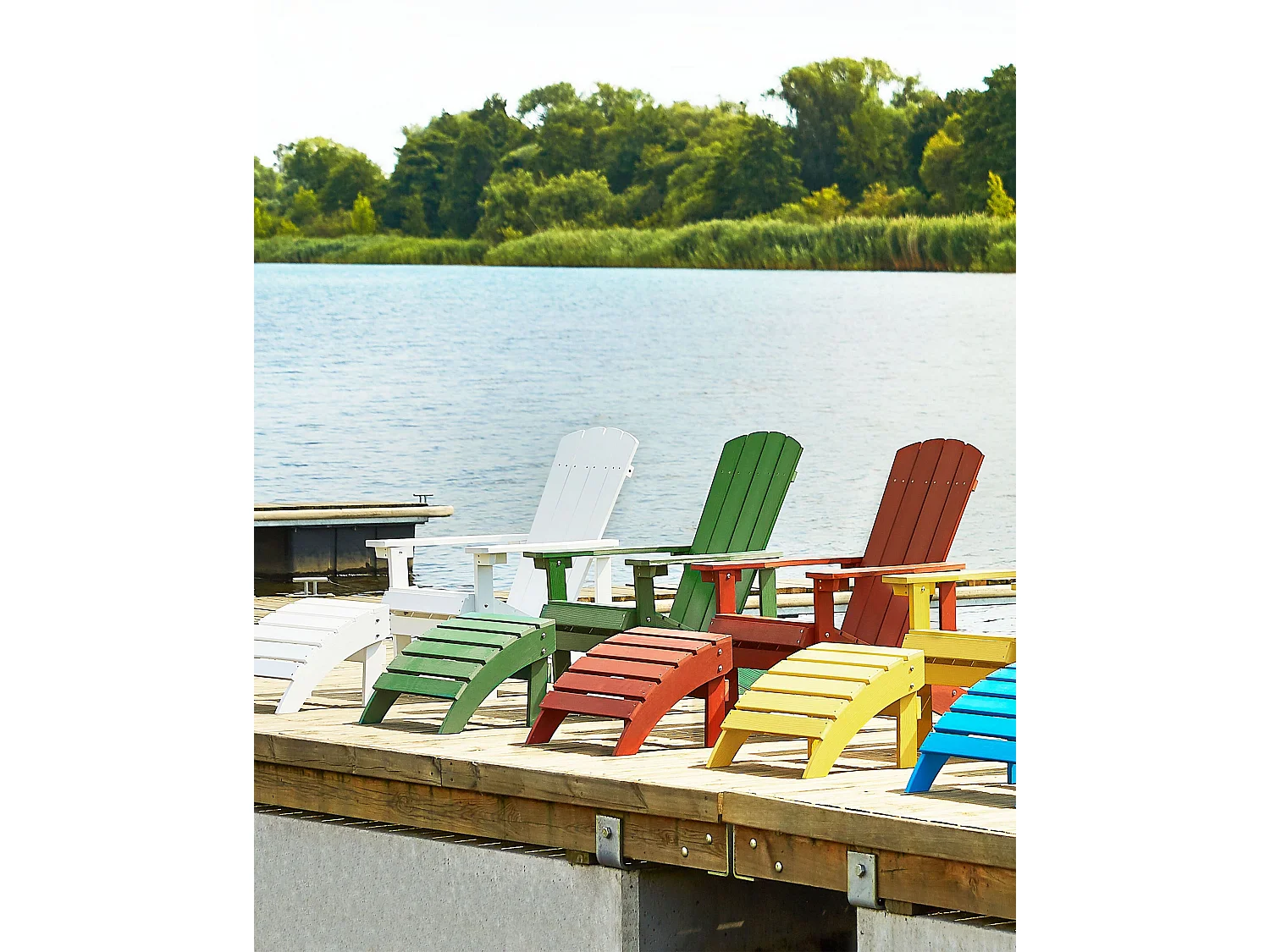 Tuinstoel ADIRONDACK met voetenbank Groen
