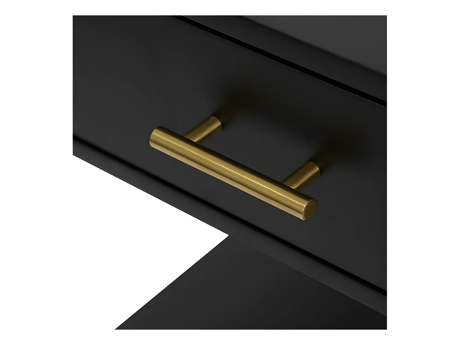 Table d'appoint Table de chevet 1 tiroir en Bois noir et Métal H 53 cm