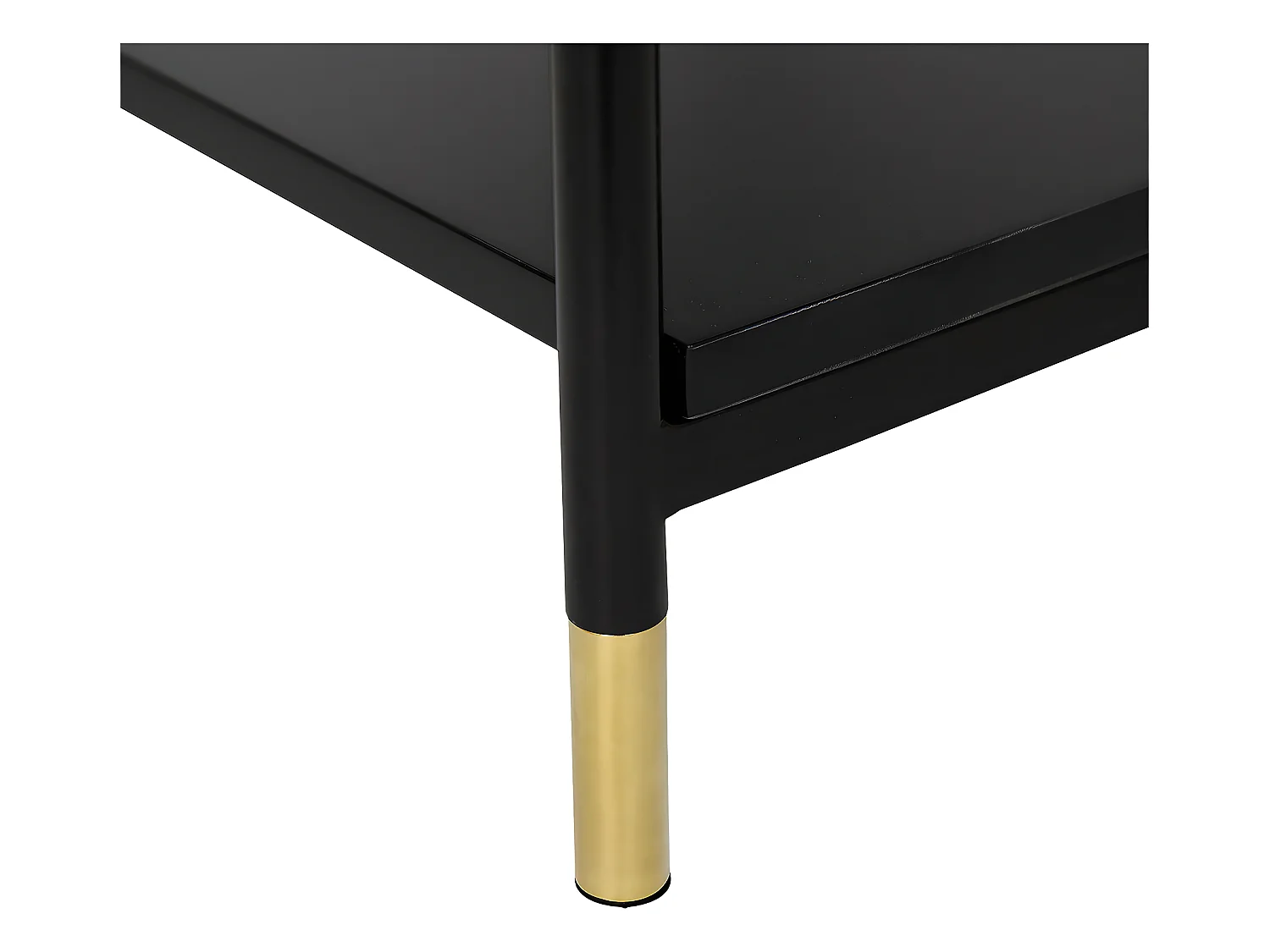 Table d'appoint Table de chevet 1 tiroir en Bois noir et Métal H 53 cm