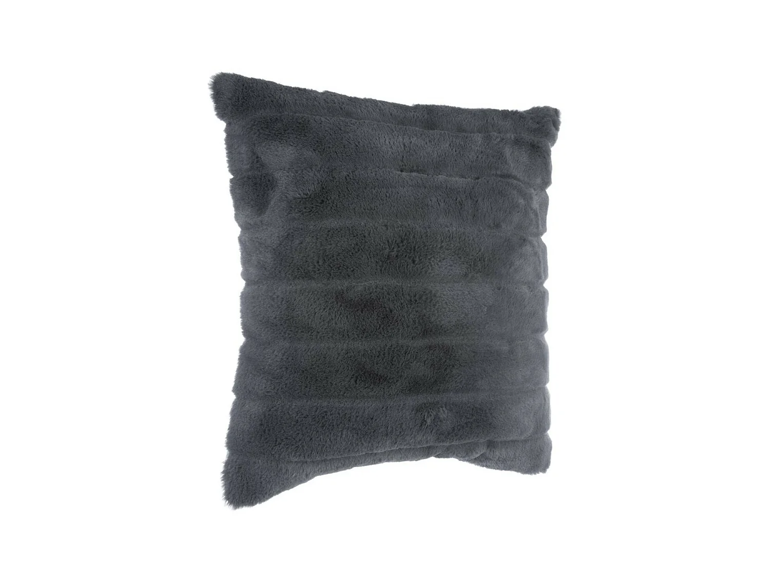 Coussin déhoussable en Fourrure Gris foncé 45 x 45 cm