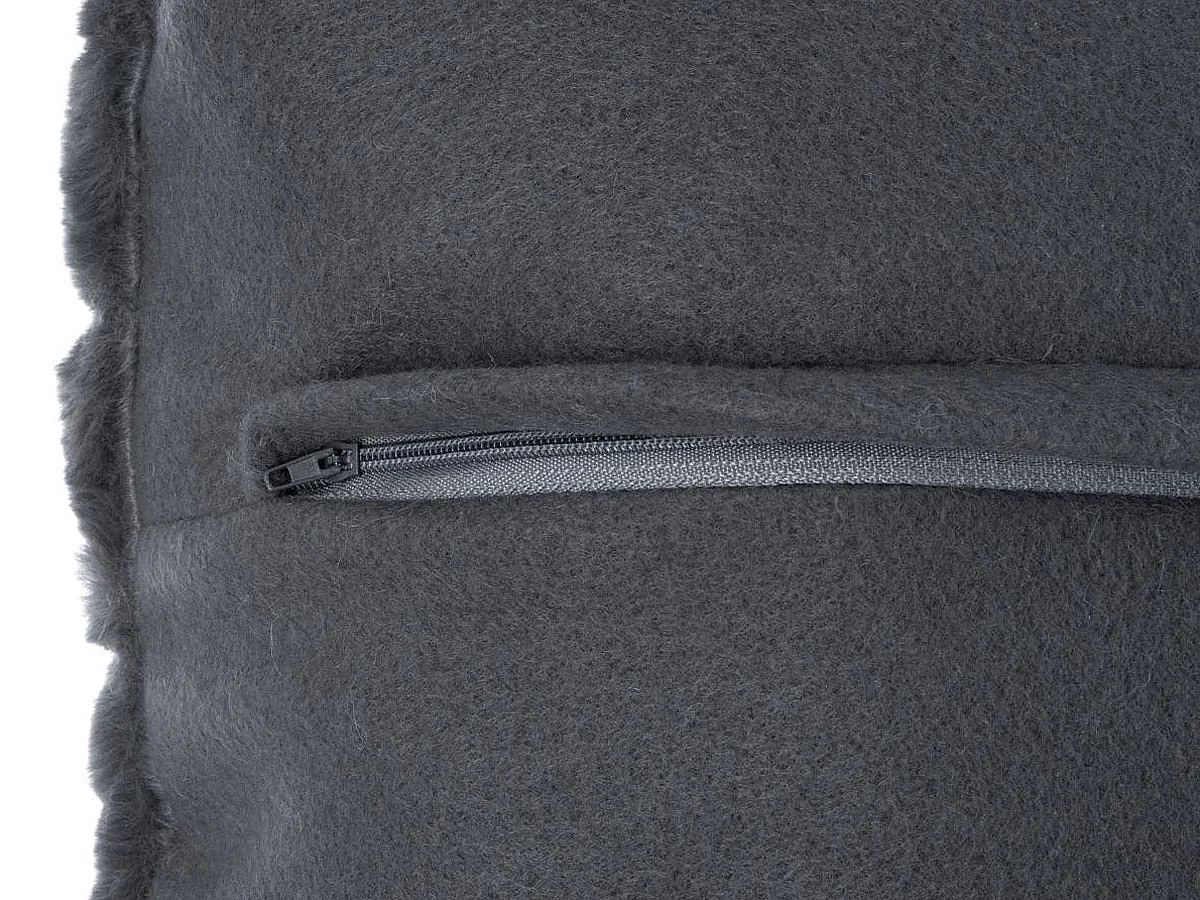 Coussin déhoussable en Fourrure Gris foncé 45 x 45 cm