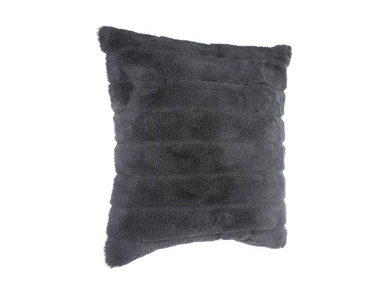 Coussin déhoussable en Fourrure Gris foncé 45 x 45 cm