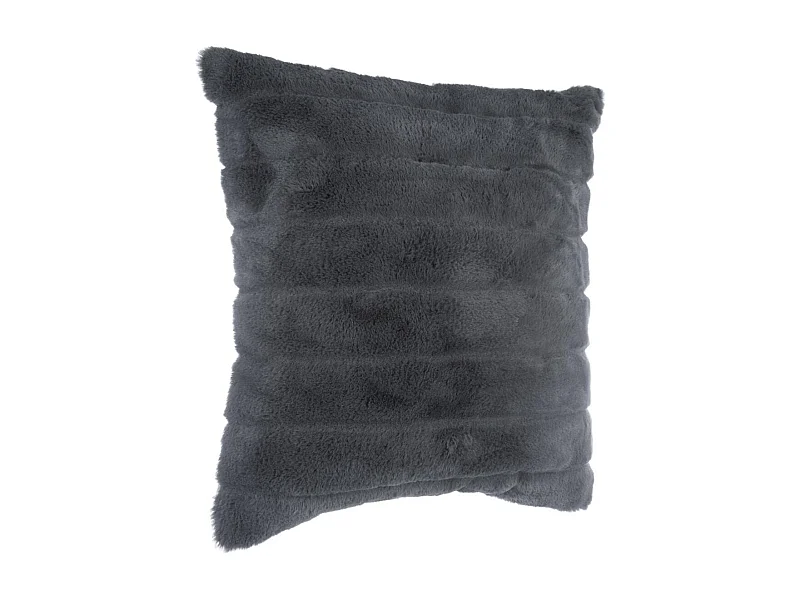 Coussin déhoussable en Fourrure Gris foncé 45 x 45 cm