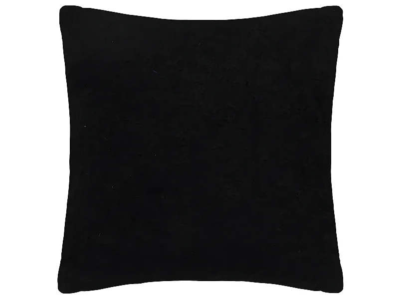 Coussin déhoussable Noir aspect Mohair 45 x 45 cm