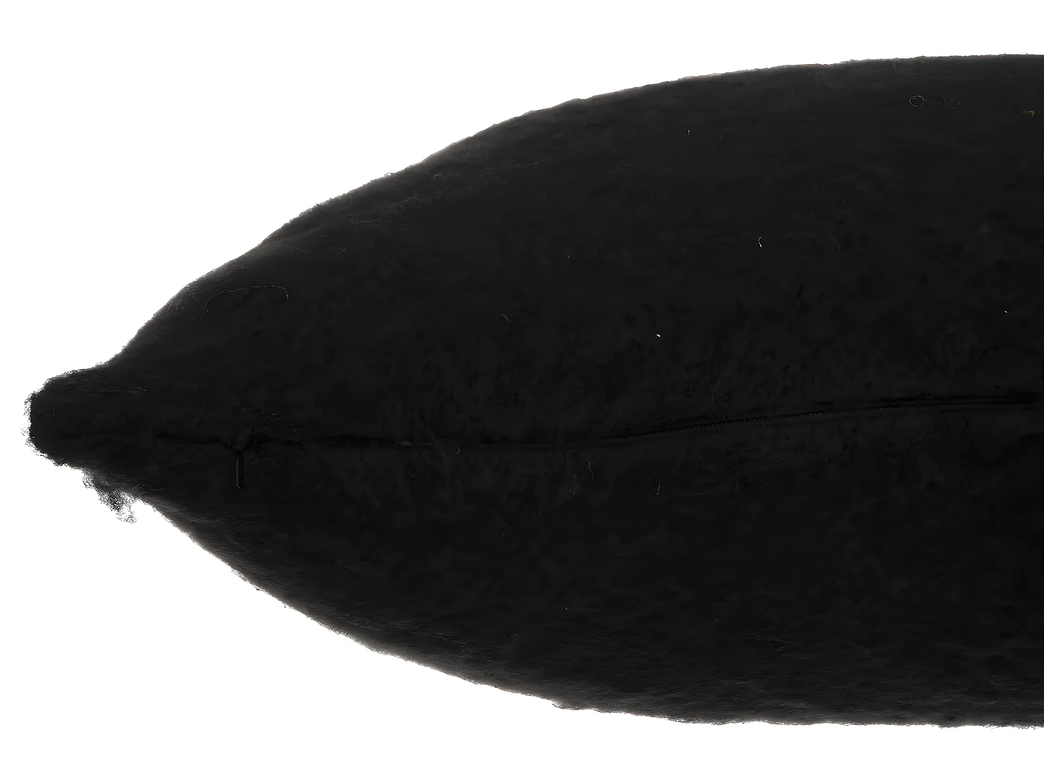 Coussin déhoussable Noir aspect Mohair 45 x 45 cm