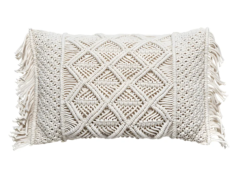 Coussin déhoussable Macramé en Coton 30 x 50 cm